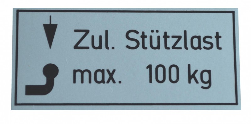 5 Stück PKW Stützlast Aufkleber 100kg