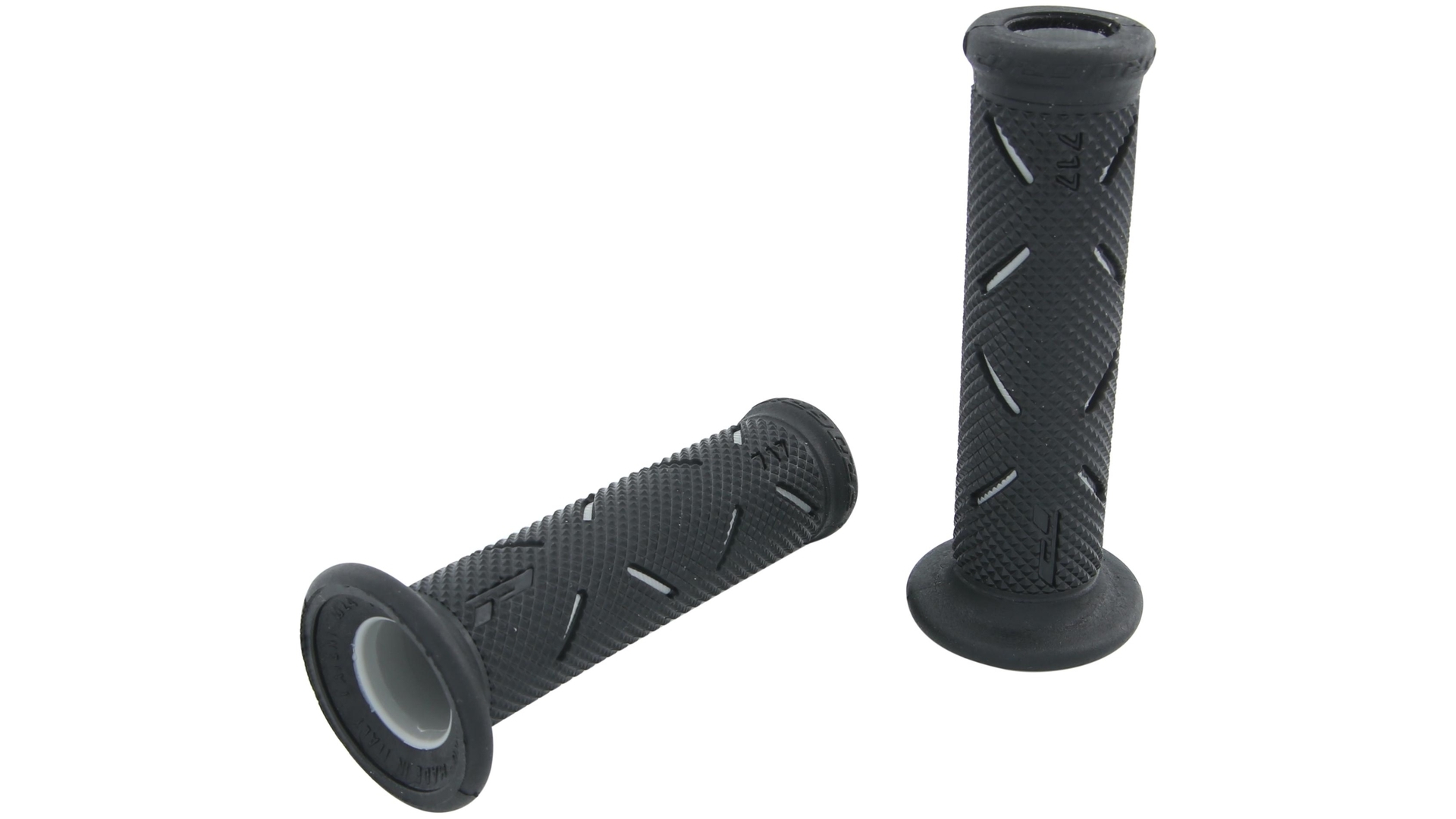 Progrip Griffgummi 717 Grau / Schwarz Offen Paar Ø22/25mm Länge 122mm