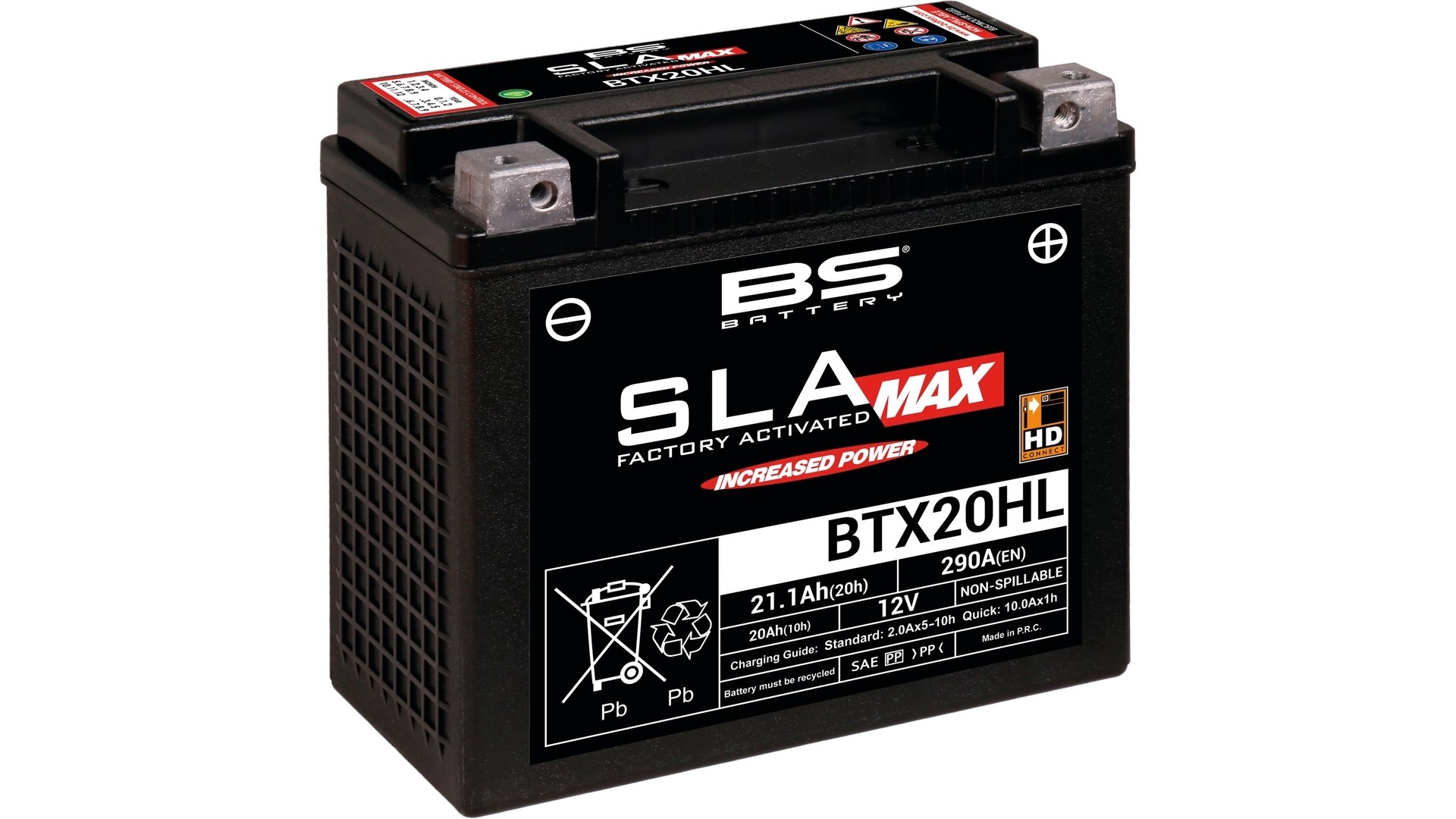 BS-Battery Batterie BS-Battery, SLA-MAX HD, versiegelt, startverstärkt, rüttelfest, Batterie /“YTX20HL-BS/“