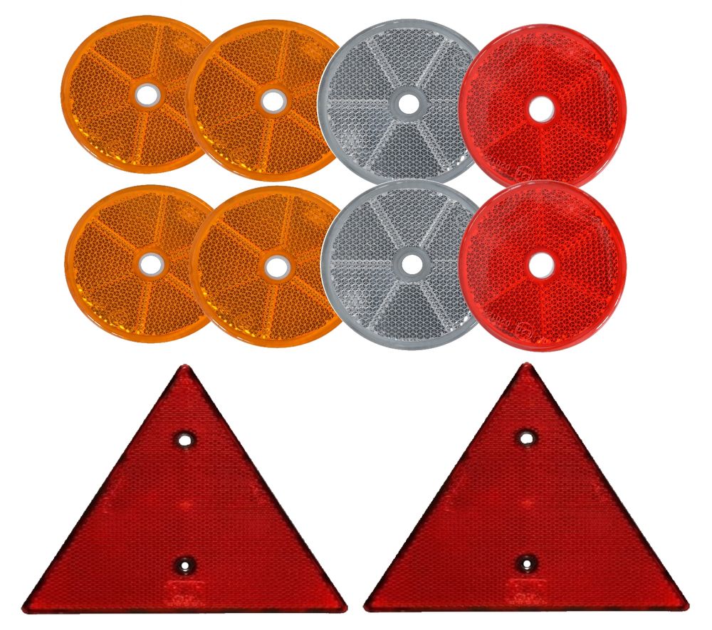 10 Set – Rückstrahler – Reflektor – schrauben – E-Prüfzeichen (1 SET = 10 Teile)