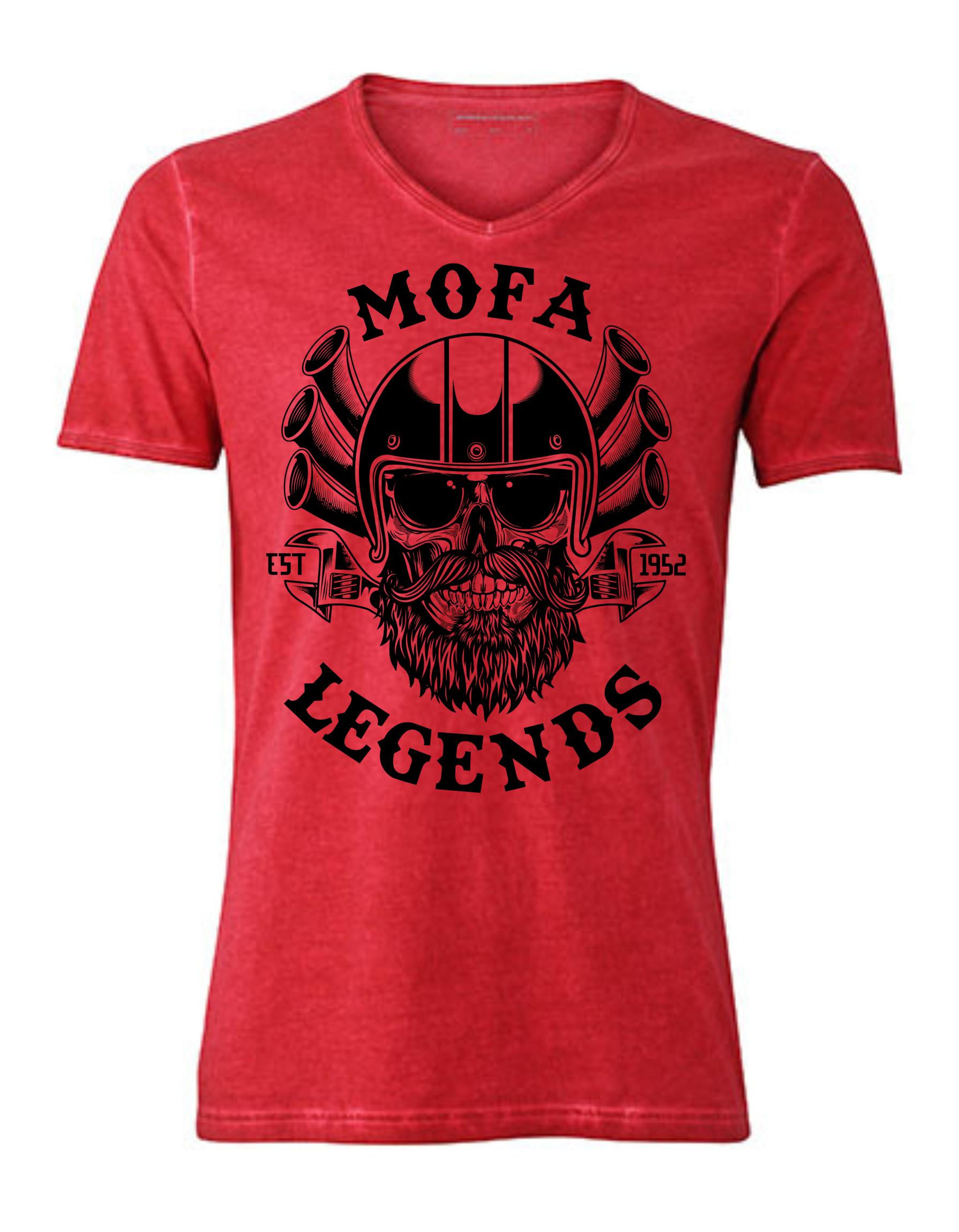 Mofa Legends Power Booster Vintage T-Shirt Chili Red