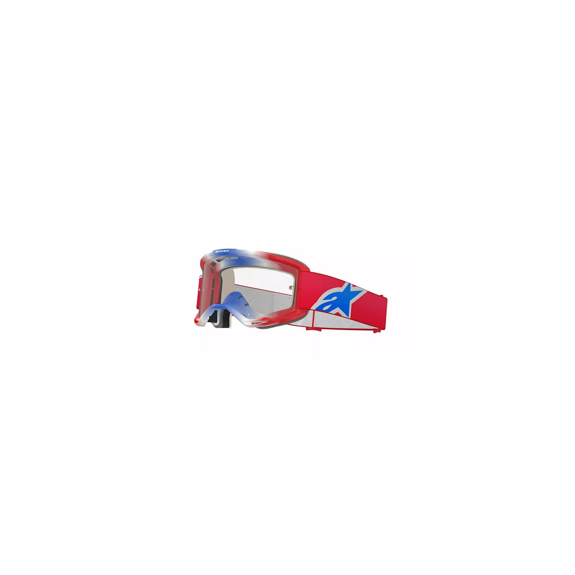 Alpinestars Vision 8 Corp MX-Brille Rot/Weiß|Klare Linse