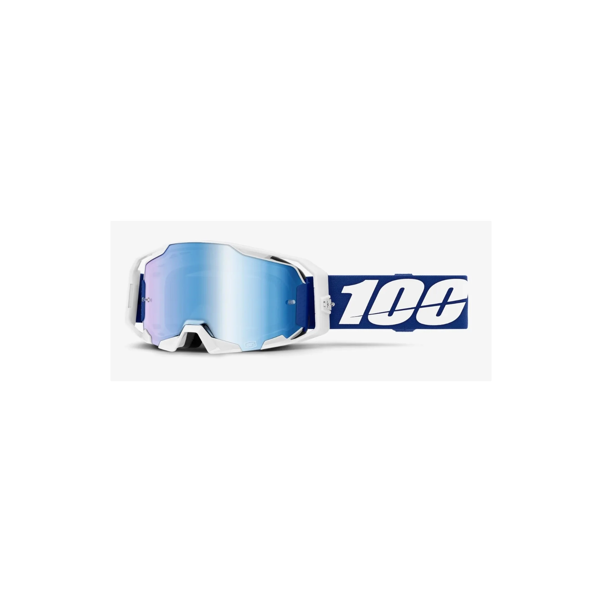 Crossbrille 100 % ARmatic weiß | Blau verspiegelte Linse