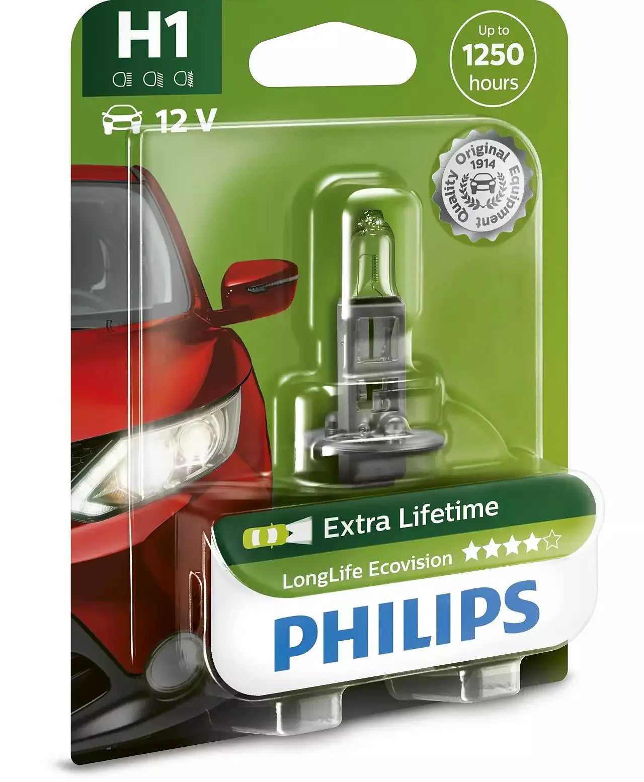 H1 12V 55W P14,5s LongLife EcoVision  Blister Philips