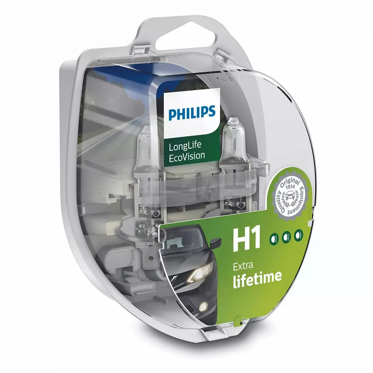 H1 12V 55W P14,5s LongLife EcoVision Doppelpack Philips