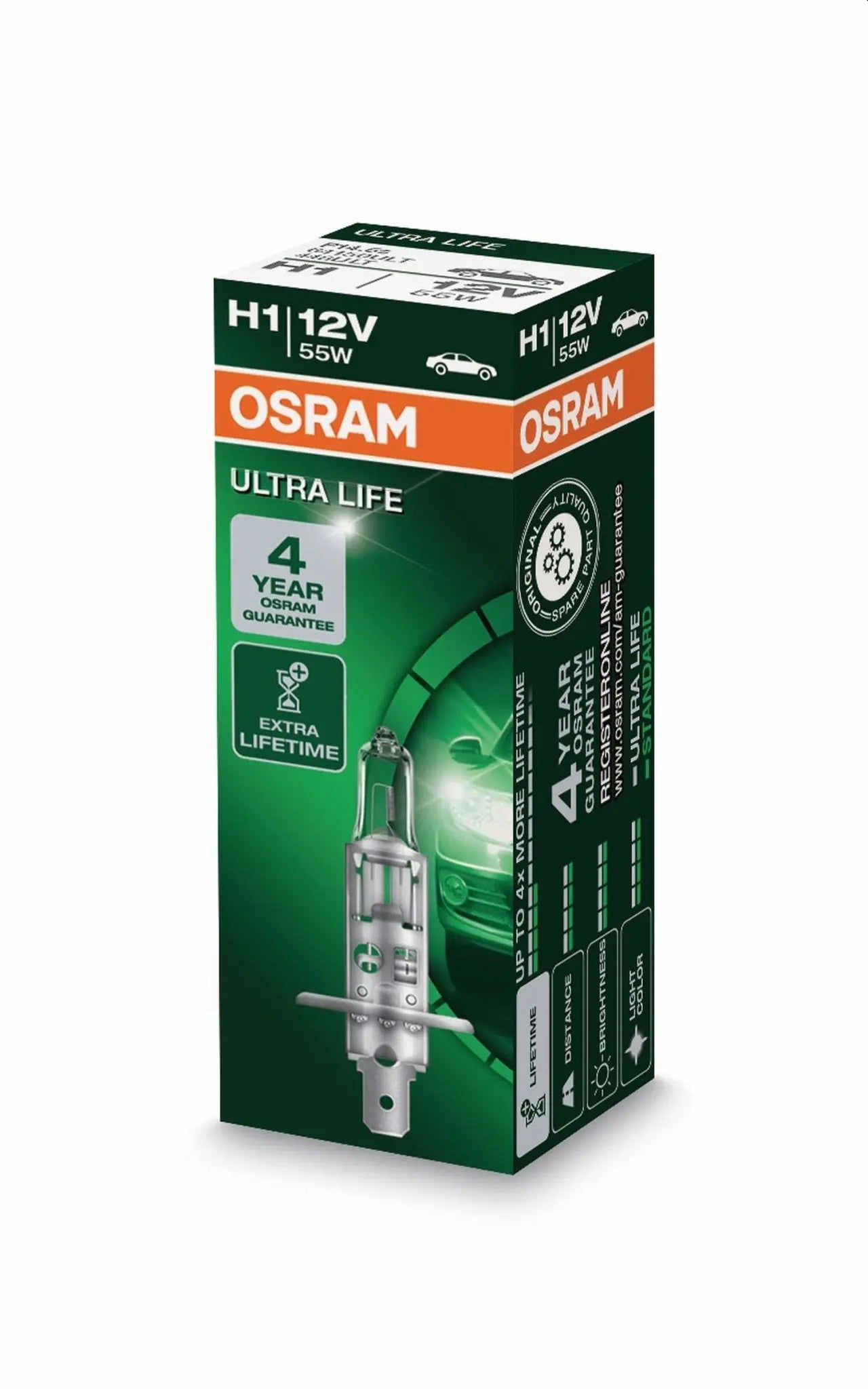 H1 12V 55W P14,5s ULTRA LIFE 4 Jahre Garantie  Faltschachtel OSRAM