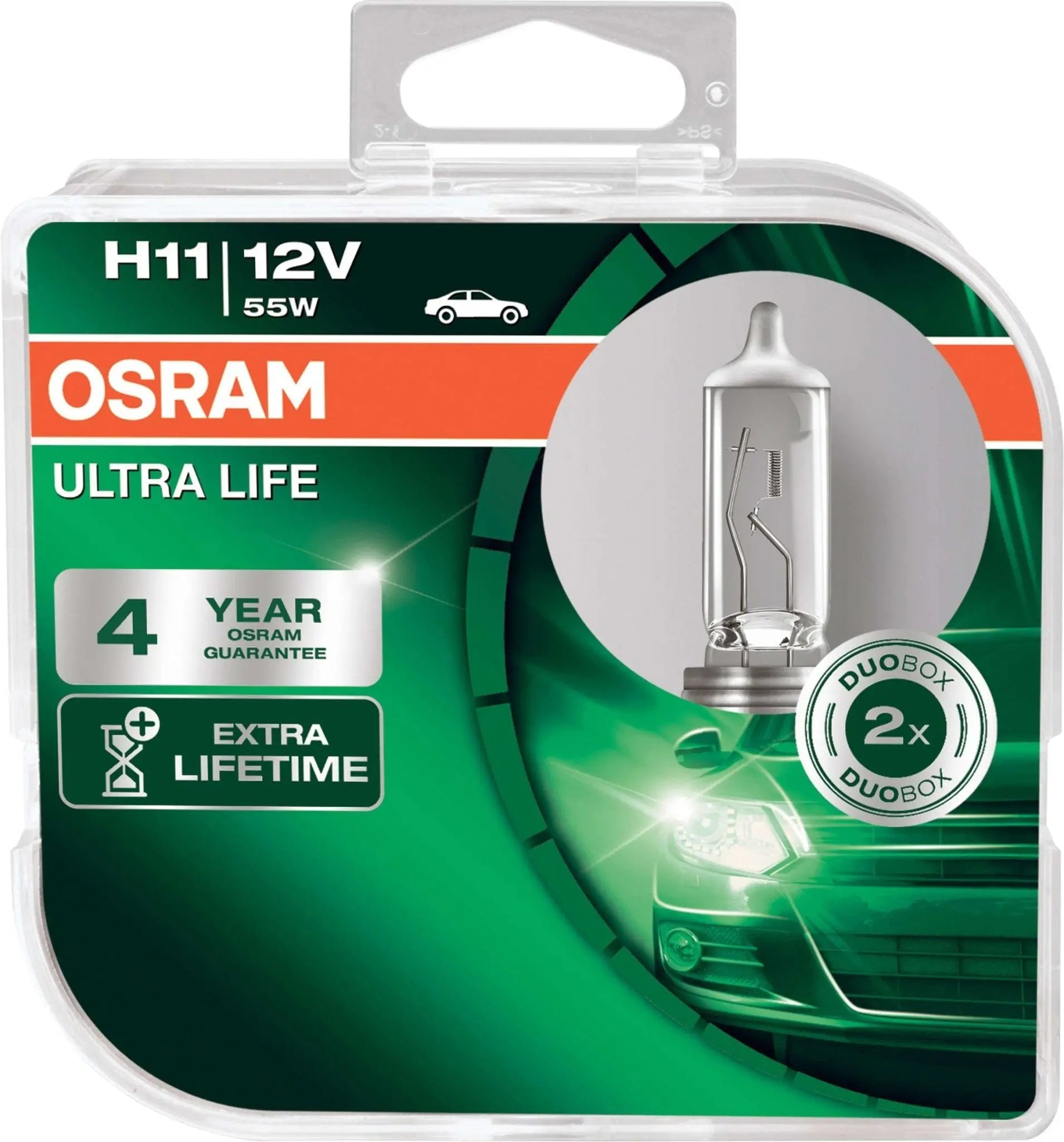 H11 12V 55W PGJ19-2 ULTRA LIFE 4 Jahre Garantie HCB Doppelpack OSRAM