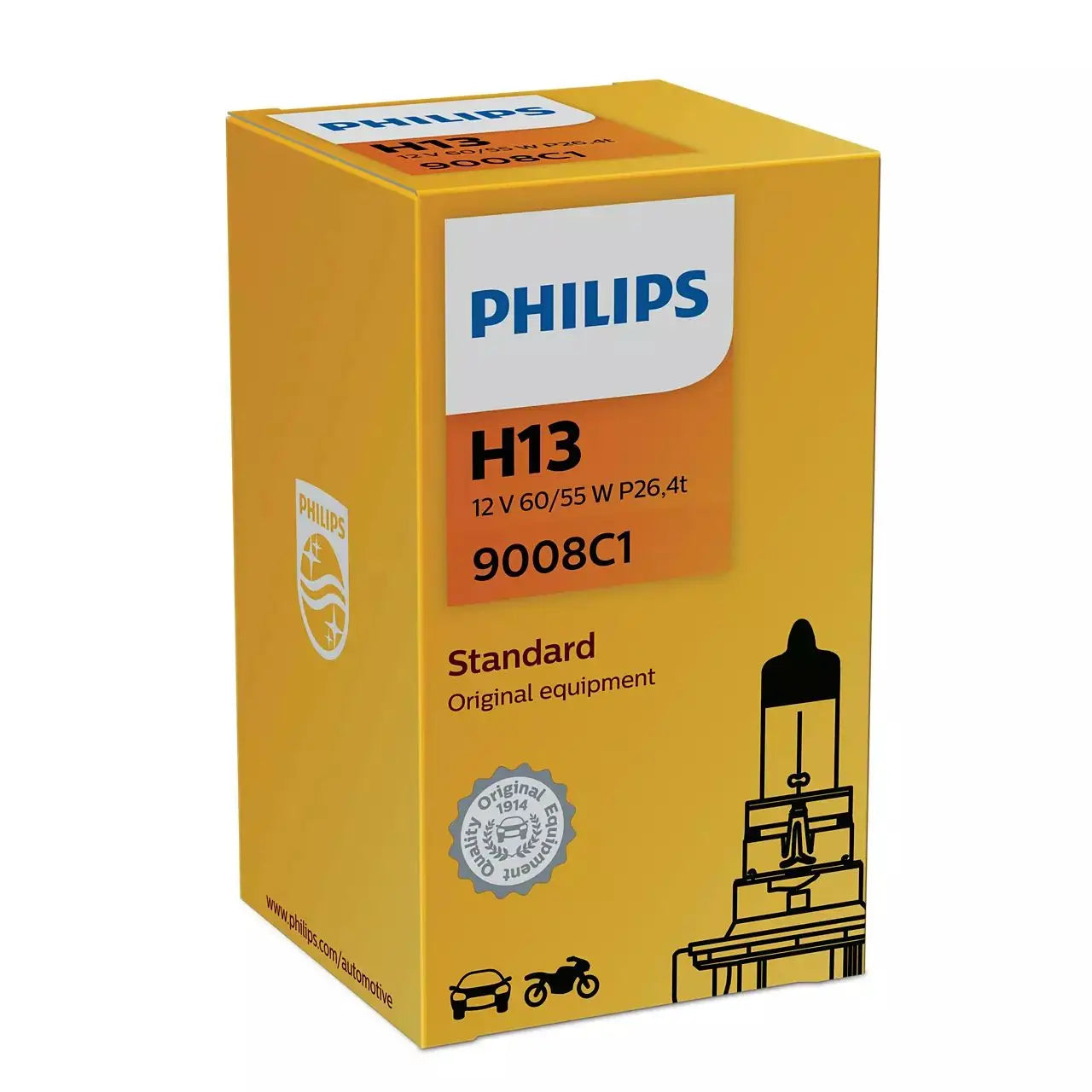 H13 12V 60/55W P26.4t Standard  Philips