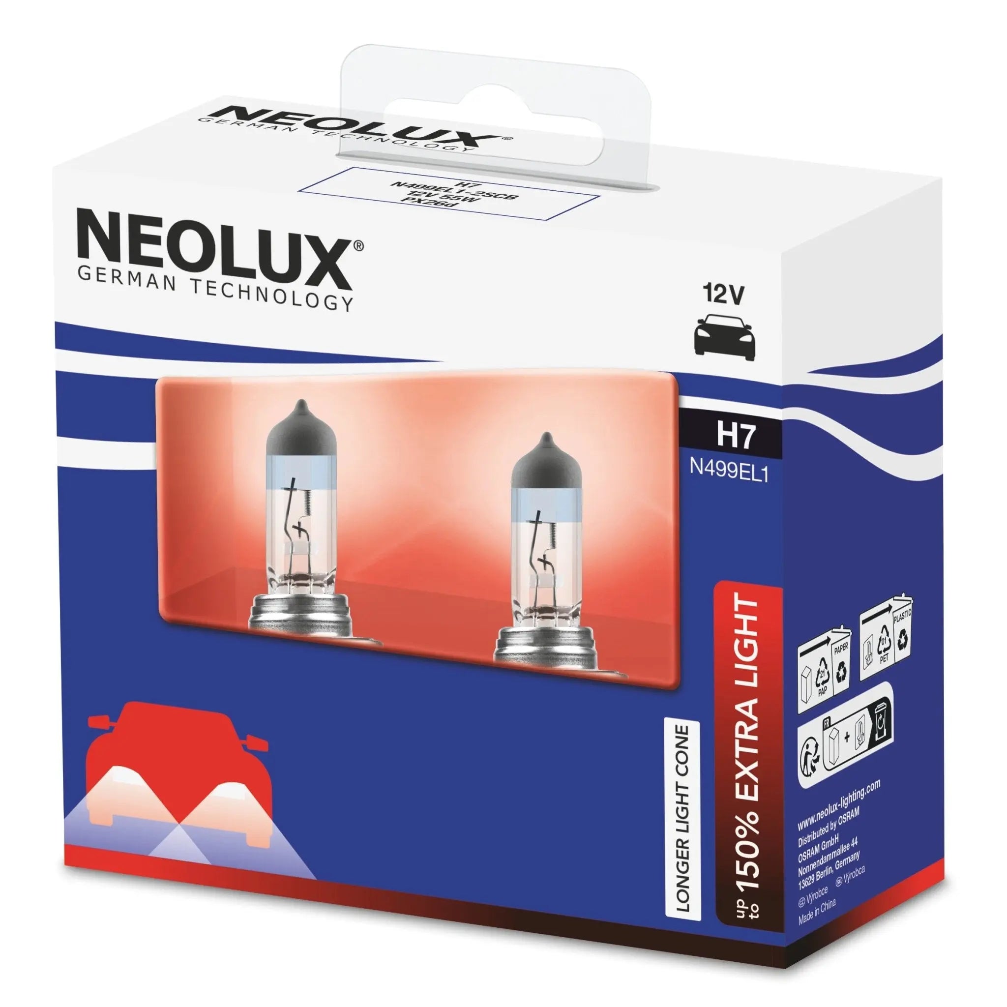 H7 12V 55W PX26d Extra Light +150% Doppelpack NEOLUX