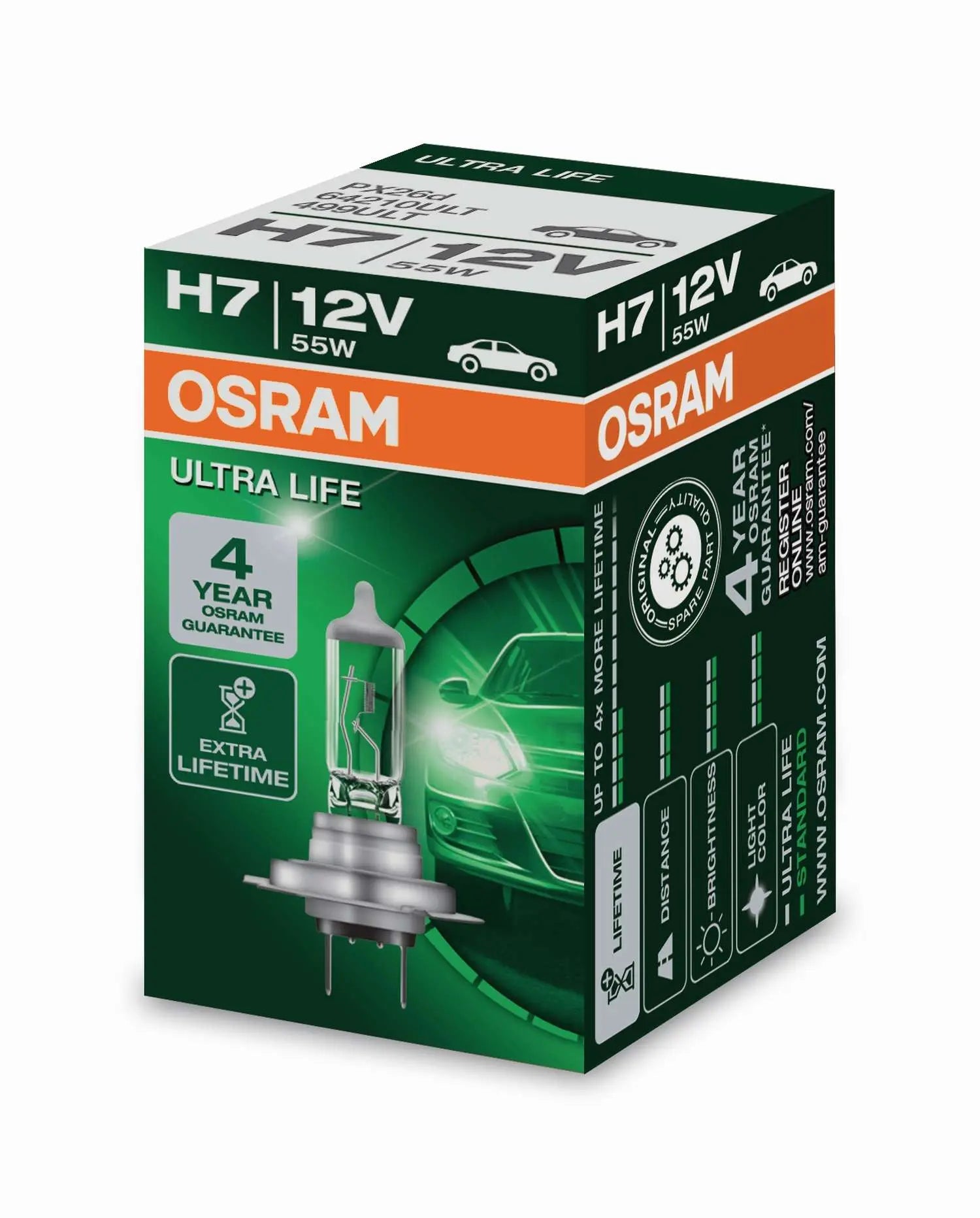 H7 12V 55W PX26d ULTRA LIFE 4 Jahre Garantie  Faltschachtel OSRAM