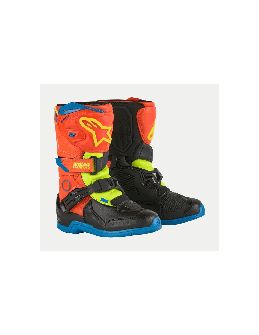 Motocross Stiefel Tech 3S Kids Alpinestars schwarz/Fluo Gelb/rot