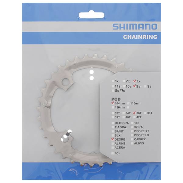 Shimano Kettenblatt Fc-M532 36T Lochkreis 104Mm Silber