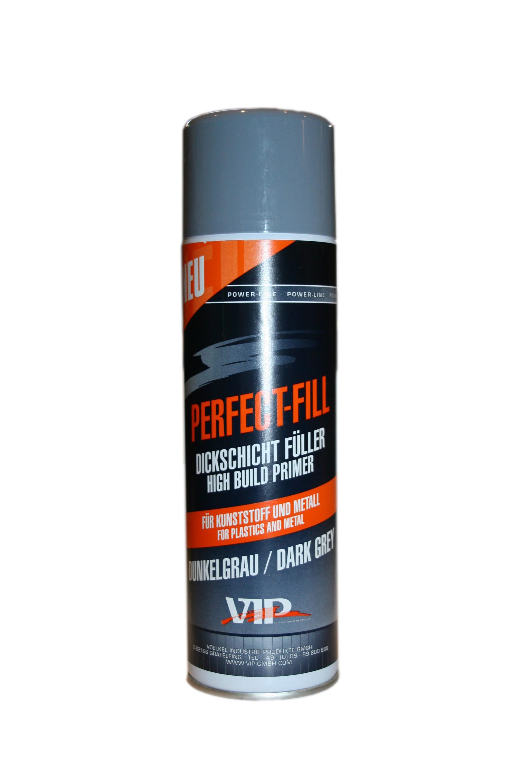 VIP Perfect-Fill – Dickschichtfüller für Kunststoff und Metall dunkelgrau (450 ml)